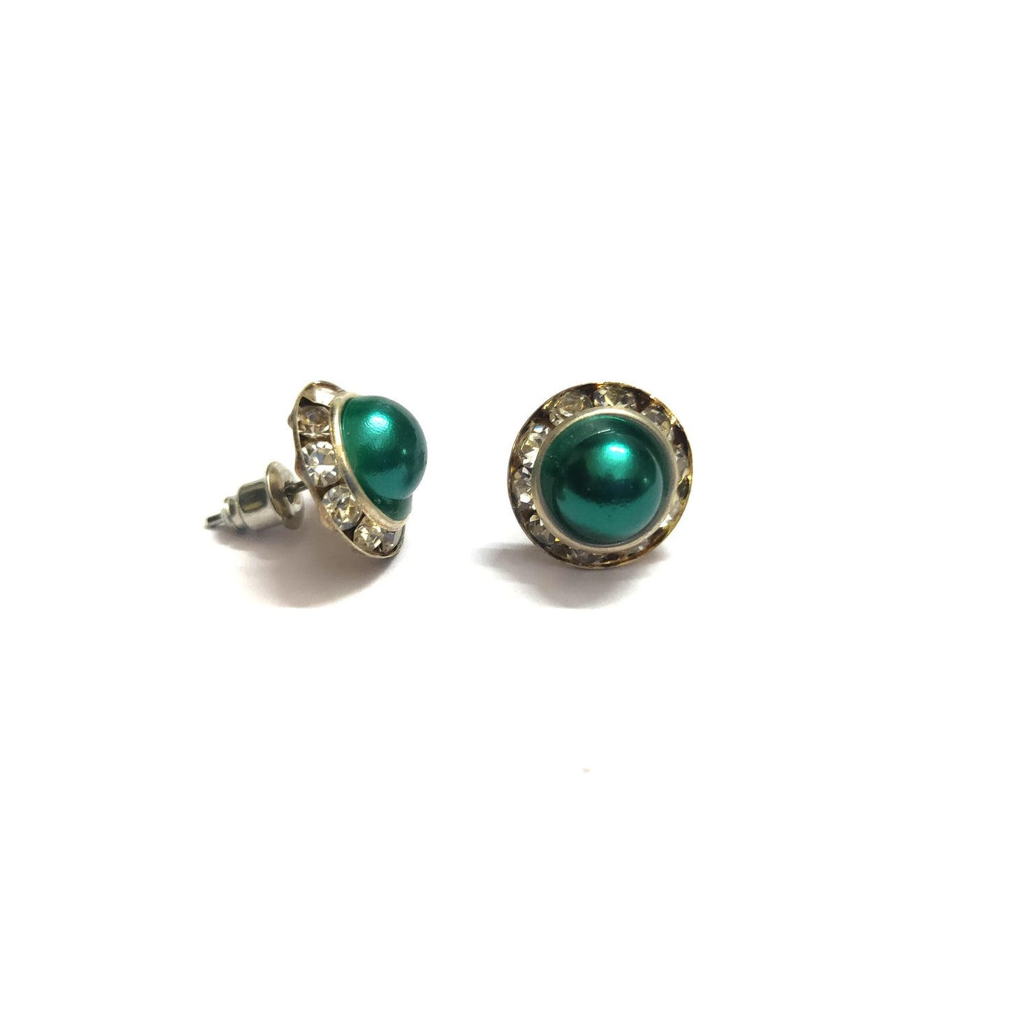 Anokhi Ada Fancy Small Round Stud Earrings for Girls ( Green, AS-06L )