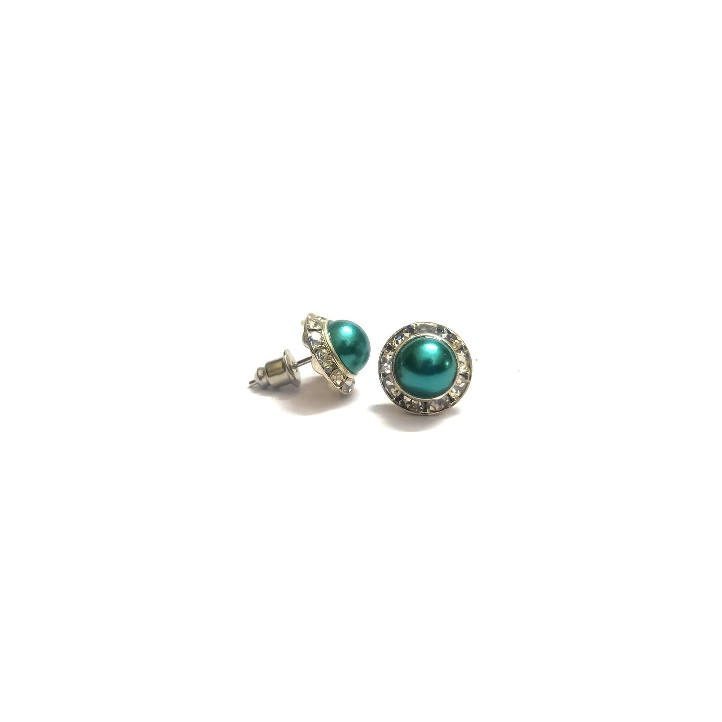 Anokhi Ada Fancy Small Round Stud Earrings for Girls ( Green, AS-06N )