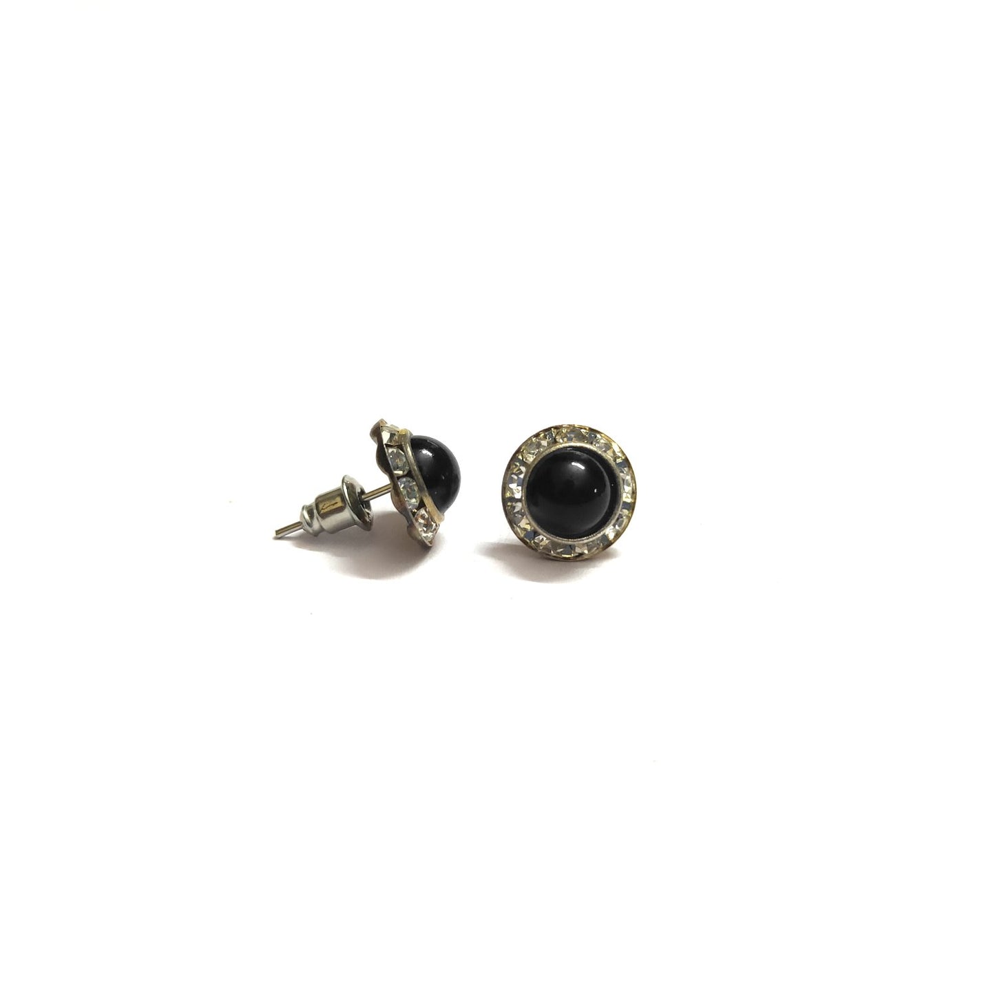 Anokhi Ada Fancy Small Round Stud Earrings for Girls ( Black, AS-06T )
