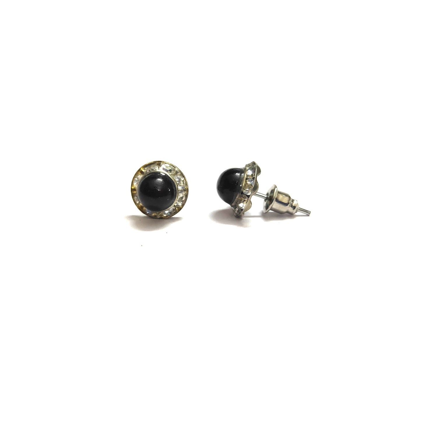 Anokhi Ada Fancy Small Round Stud Earrings for Girls ( Black, AS-06U )