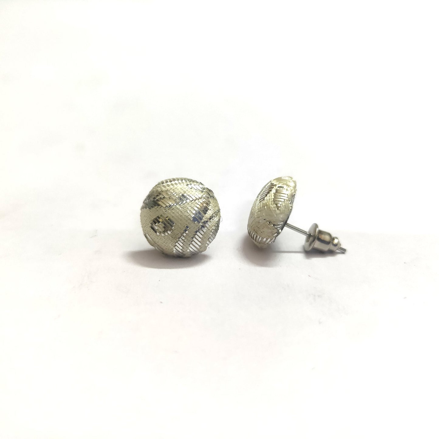 Anokhi Ada Fancy Small Round Stud Earrings for Girls ( White, AS-08A )