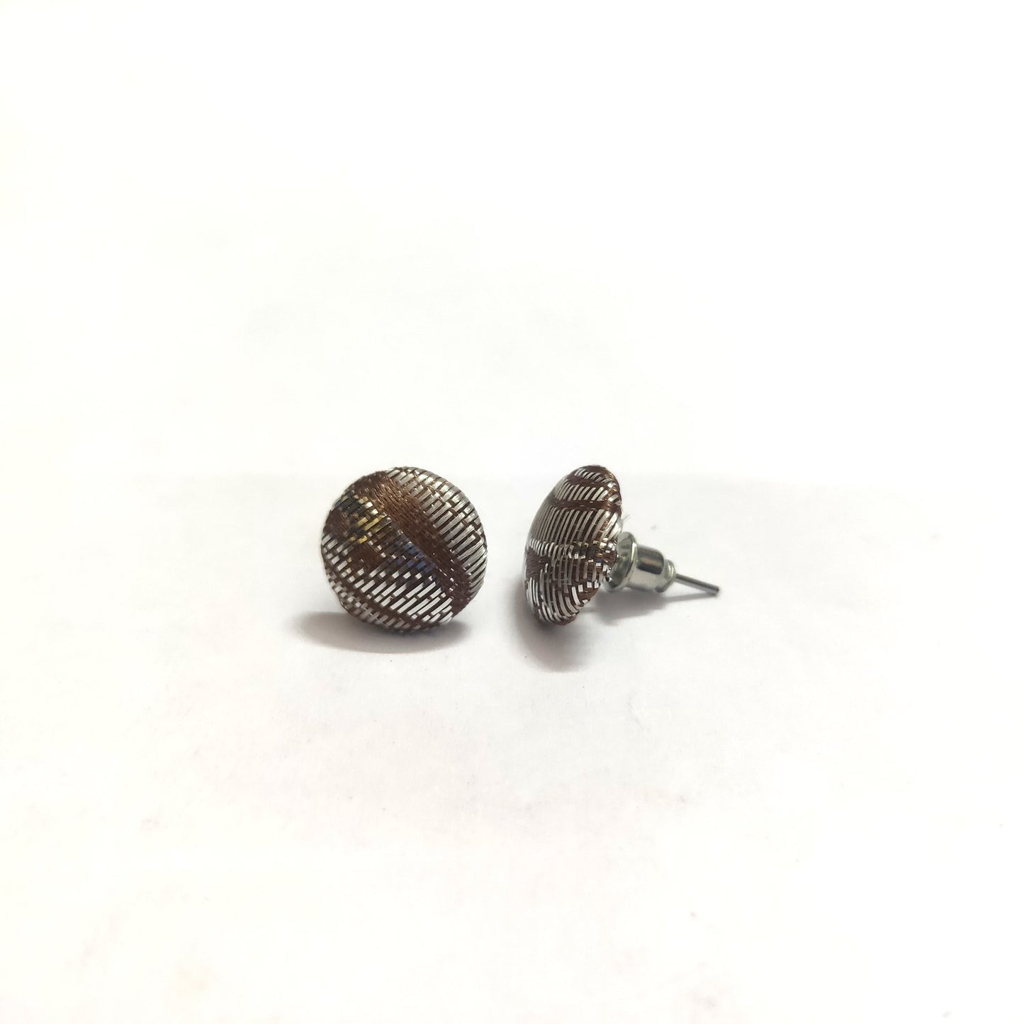 Anokhi Ada Fancy Small Round Stud Earrings for Girls ( Brown, AS-08E )