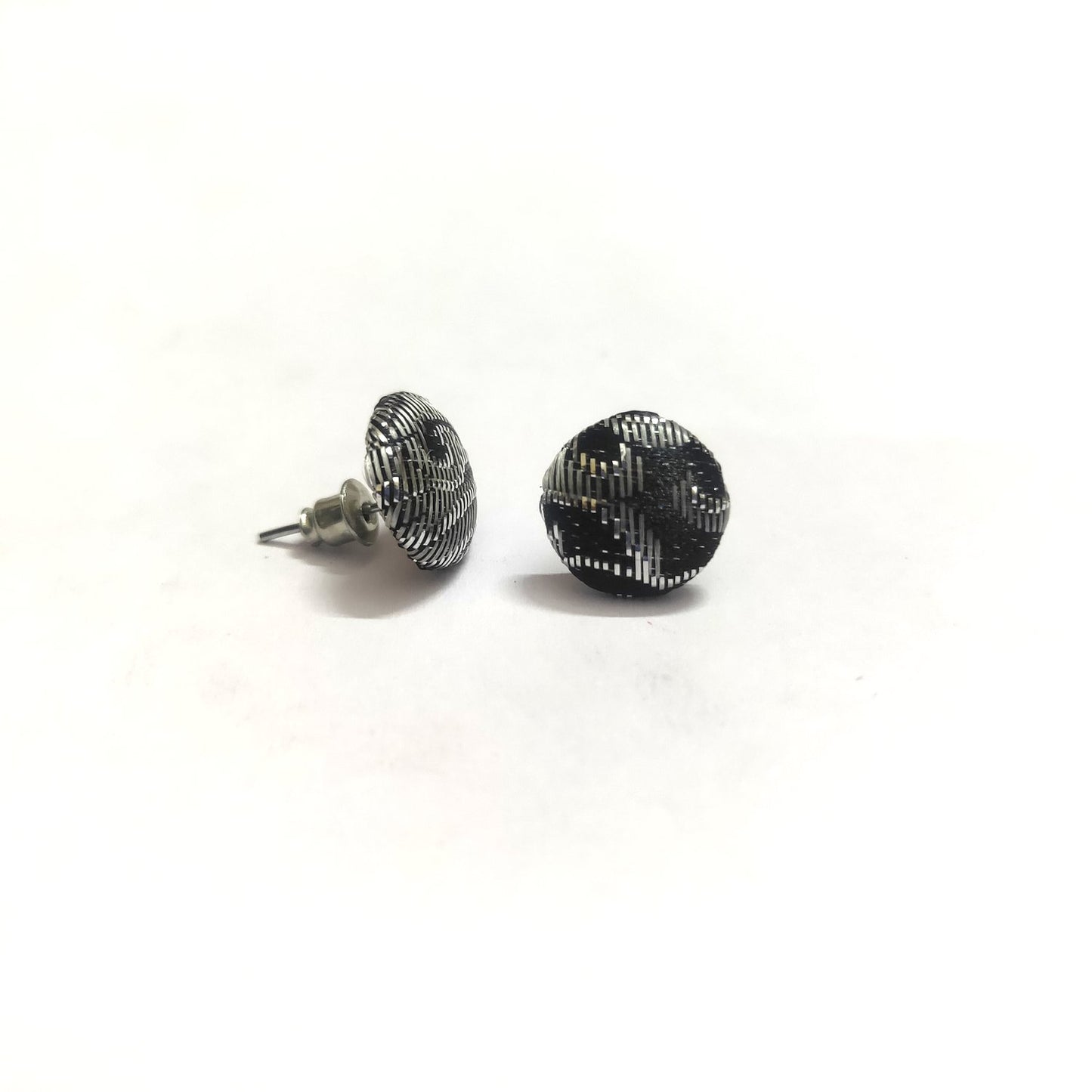 Anokhi Ada Fancy Small Round Stud Earrings for Girls ( Black, AS-08F )