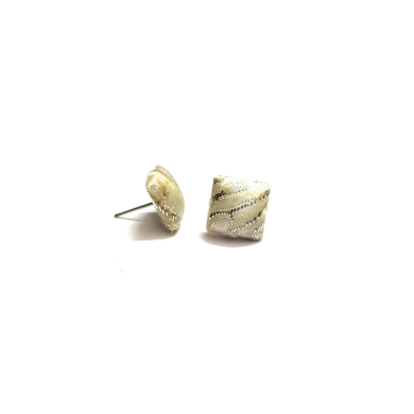Anokhi Ada Fancy Small Square Shaped Stud Earrings for Girls ( White, AS-09A )