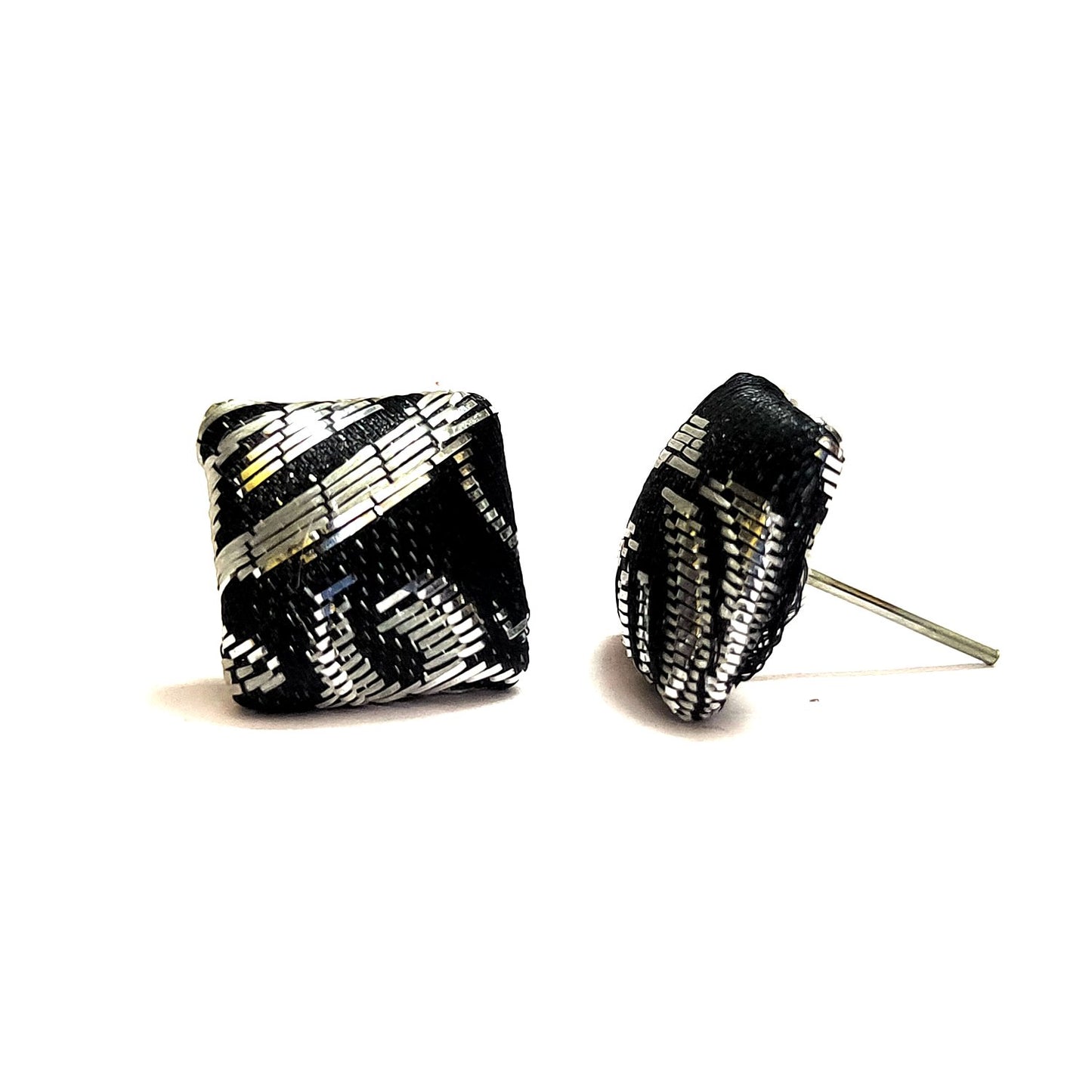 Anokhi Ada Fancy Small Square Shaped Stud Earrings for Girls ( Black, AS-09F )