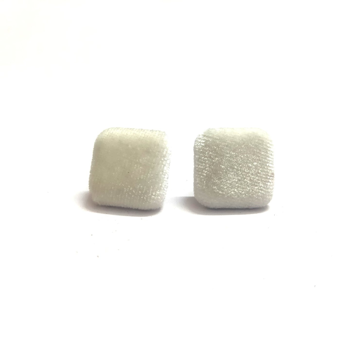 Anokhi Ada Fancy Velvet Square Shaped Stud Earrings for Girls ( White, AS-10H )