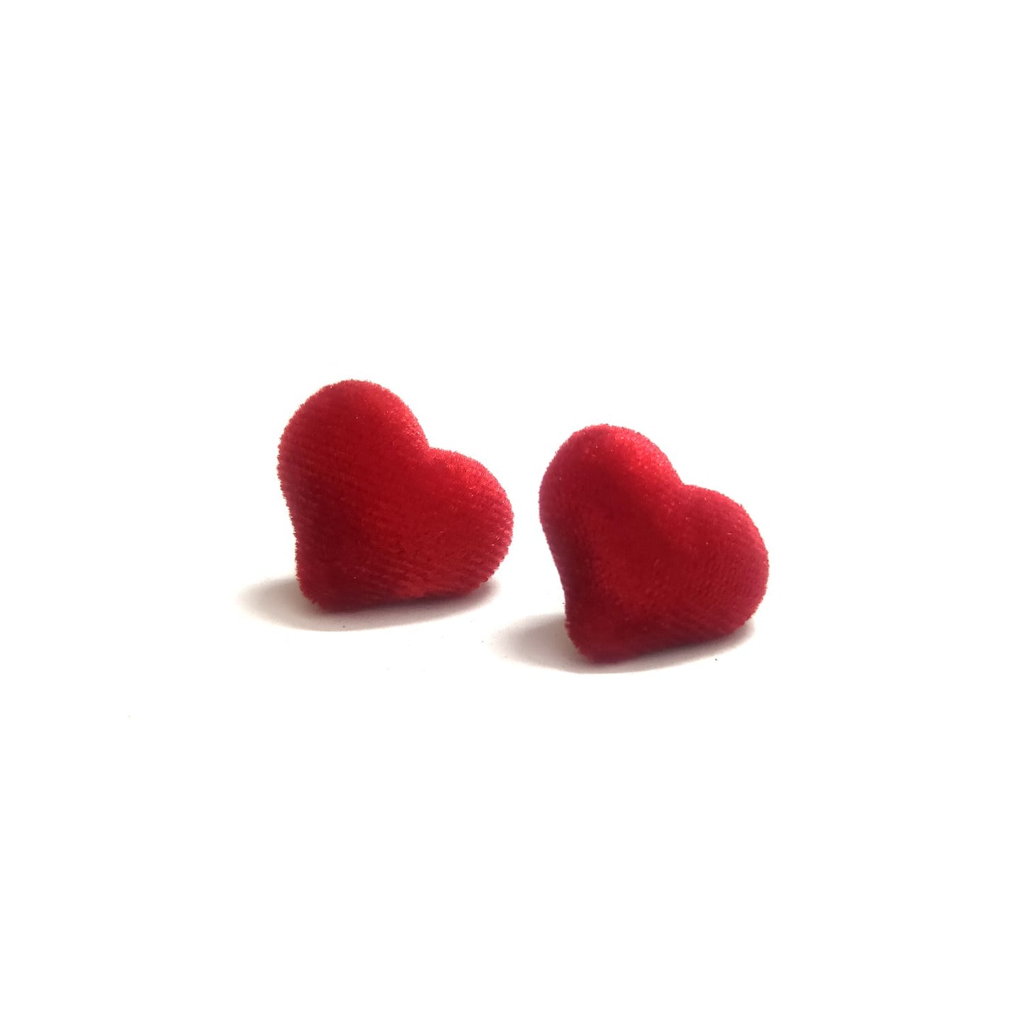 Anokhi Ada Fancy Velvet Heart Shaped Stud Earrings for Girls ( Red, AS-11C )