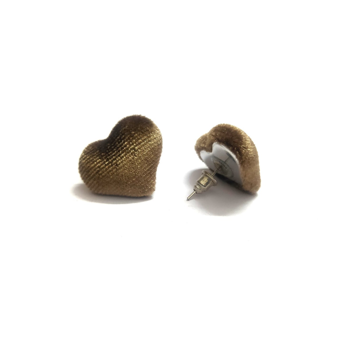 Anokhi Ada Fancy Velvet Heart Shaped Stud Earrings for Girls ( Brown, AS-11D )