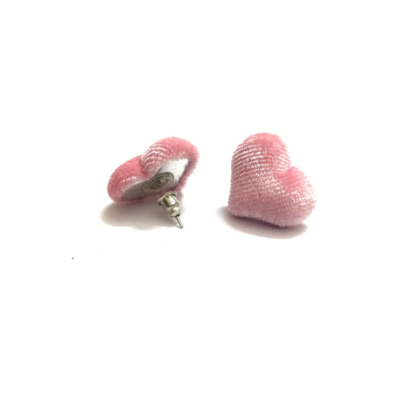 Anokhi Ada Fancy Velvet Heart Shaped Stud Earrings for Girls ( Baby Pink, AS-11F )