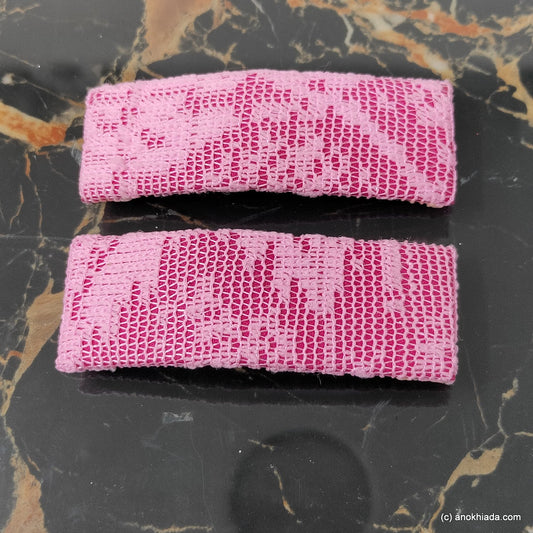 Anokhi Ada Handmade Fancy Large Tik Tak Hair Clips (Light Pink, Pack of 2) - BC-003