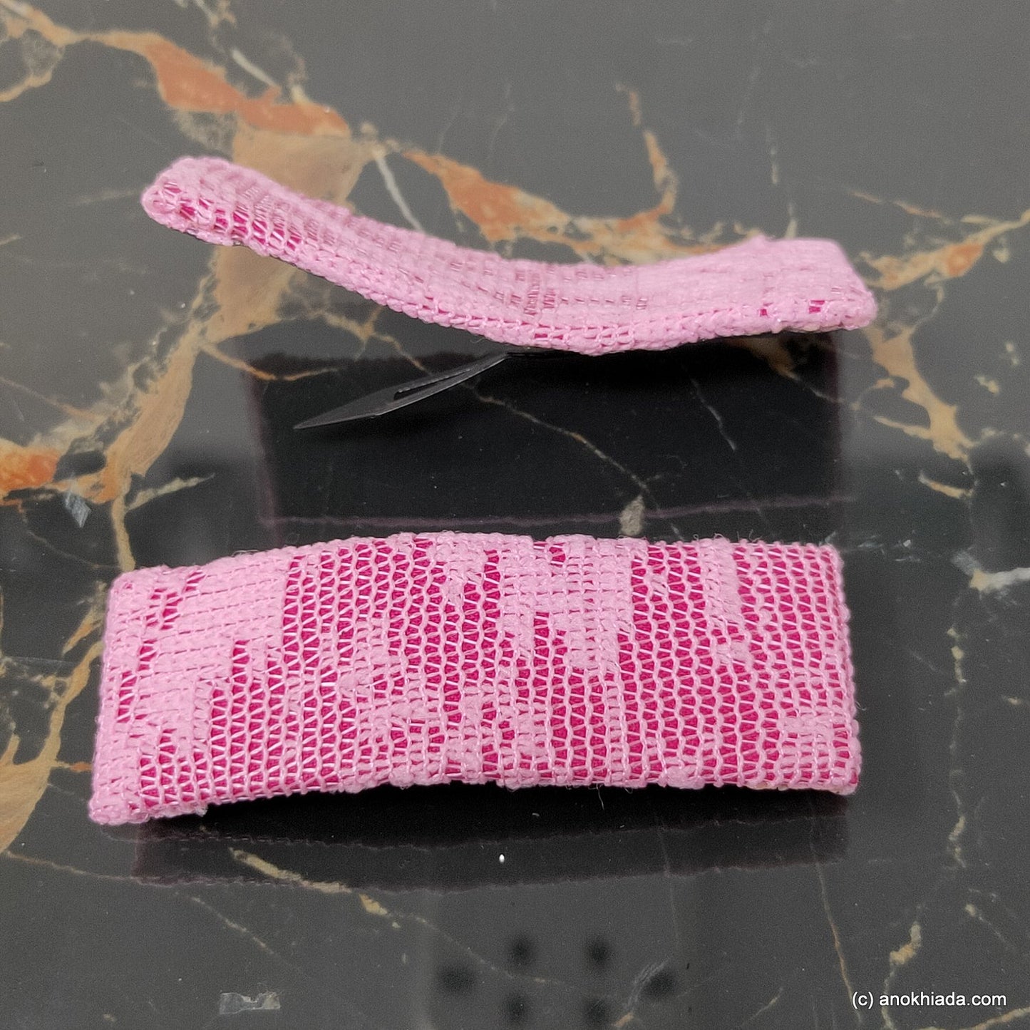 Anokhi Ada Handmade Fancy Large Tik Tak Hair Clips (Light Pink, Pack of 2) - BC-003