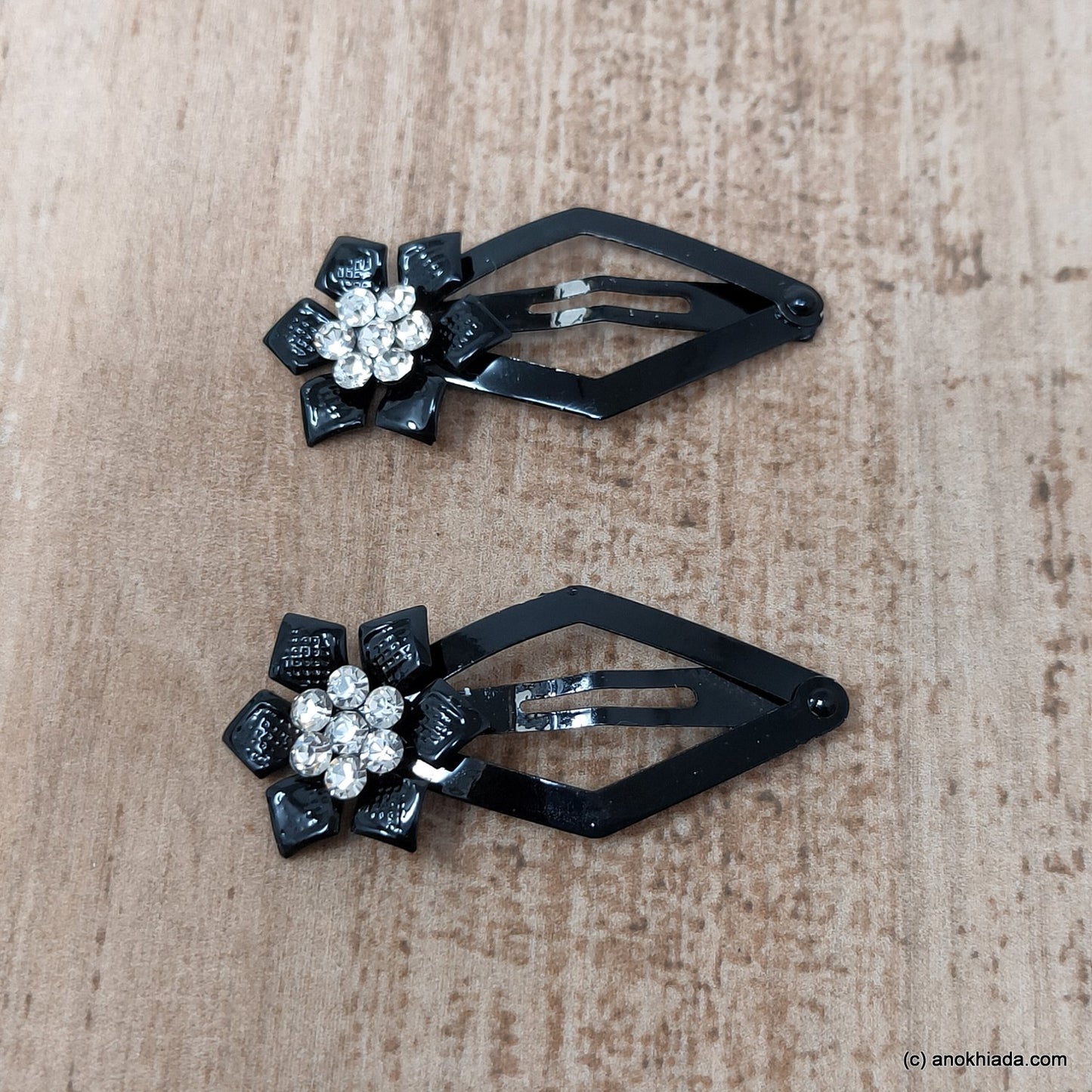 Anokhi Ada Floral Stone studded Tic Tac Hair Clip for Girls and Women - (BF-05)