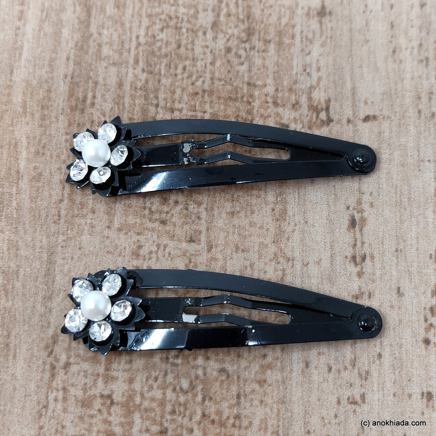 Anokhi Ada Floral Stone studded Tic Tac Hair Clip for Girls and Women - (BF-06)