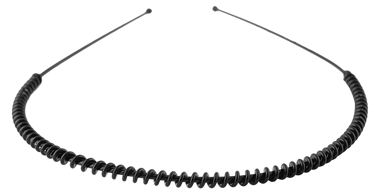 Anokhi Ada Spiral Black Metal Hair Band for Men and Women (BG-003)