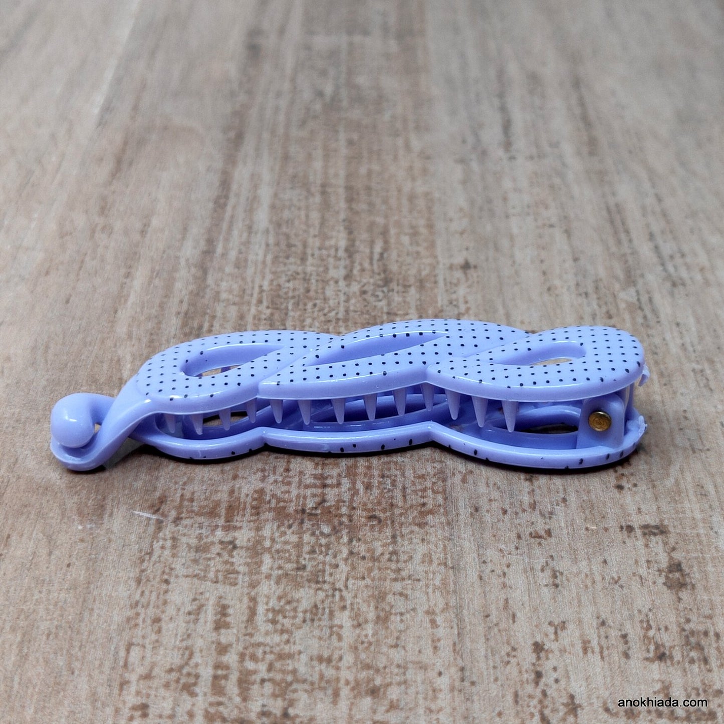 Dot Print Small Purple Banana Hair Clip for Girls & Woman (98-11K Banana Hair Clips)