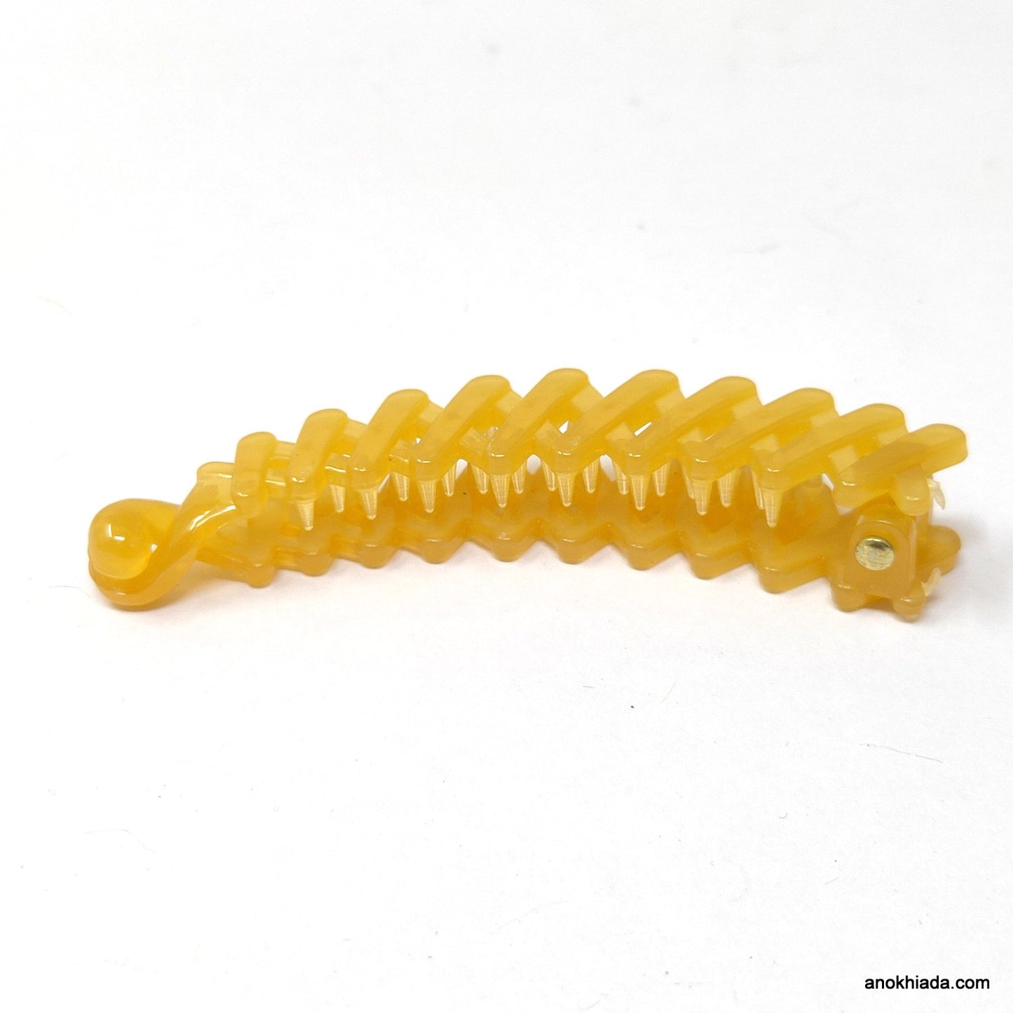 Translucent Zig-Zag Design Small Banana Hair Clip for Girls & Woman (98-13E Banana Hair Clips)
