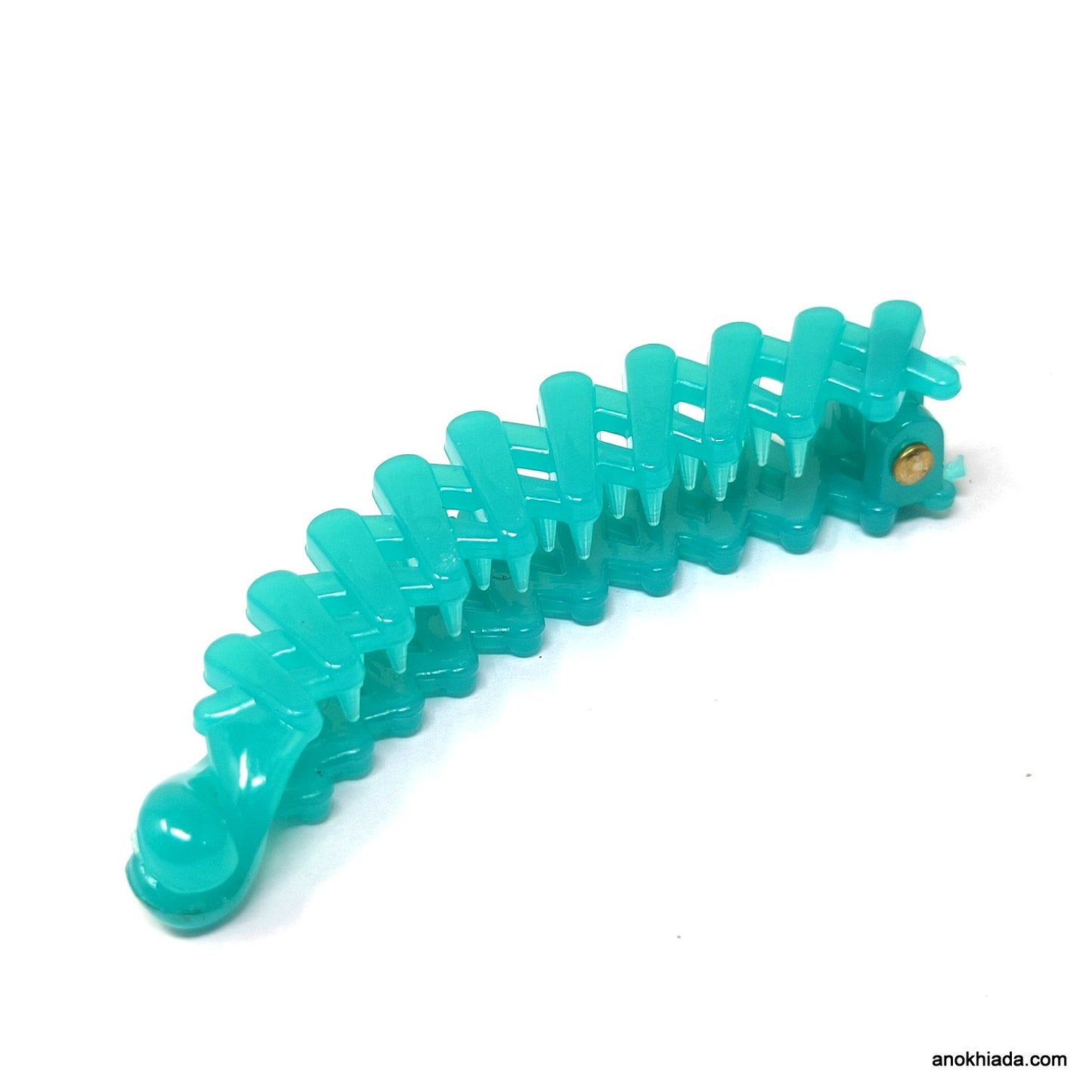 Translucent Zig-Zag Design Small Banana Hair Clip for Girls & Woman (98-13G Banana Hair Clips)