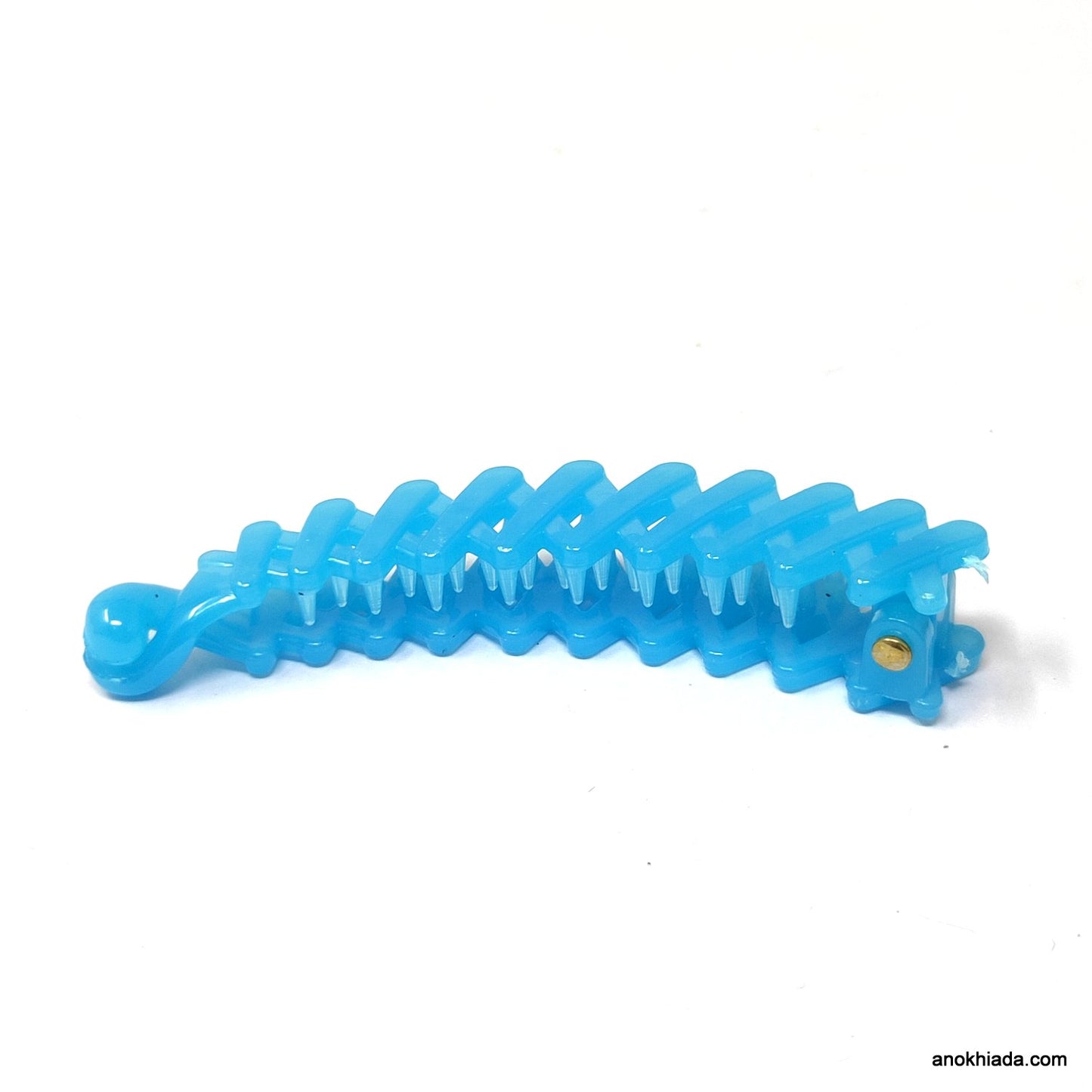 Translucent Zig-Zag Design Small Banana Hair Clip for Girls & Woman (98-13I Banana Hair Clips)