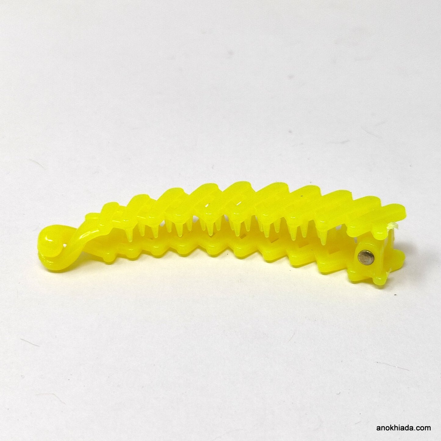 Translucent Zig-Zag Design Small Banana Hair Clip for Girls & Woman (98-13L Banana Hair Clips)