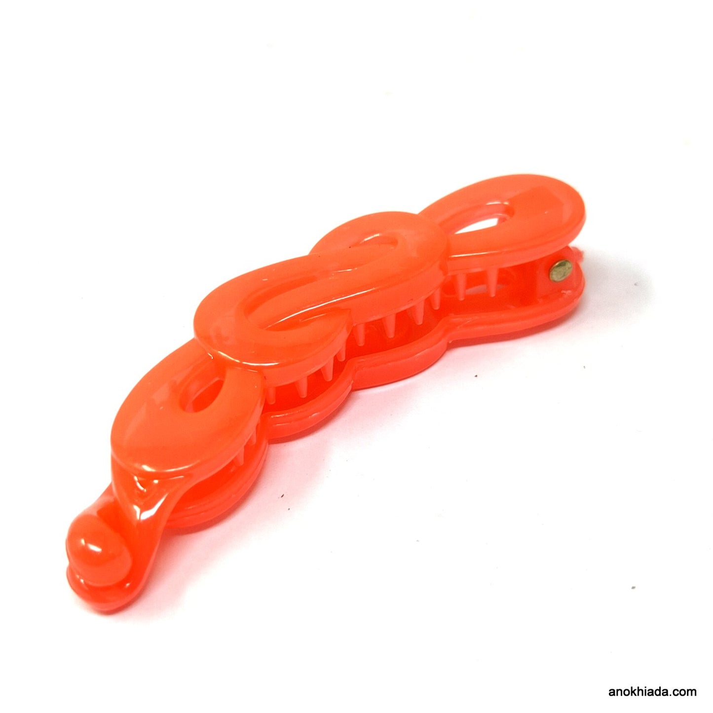 Translucent Infinity Design Small Pink Banana Hair Clip for Girls & Woman (98-14H Banana Hair Clips)