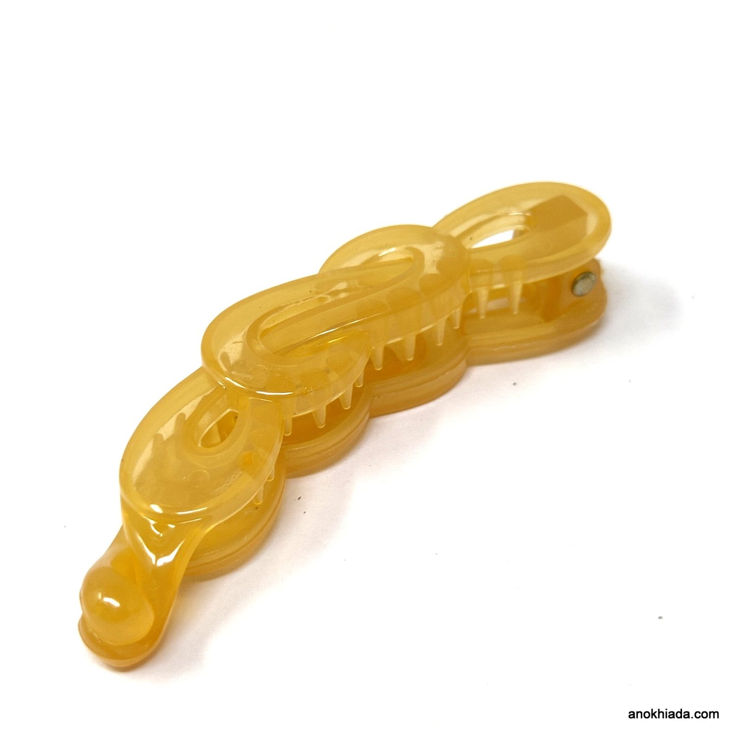 Translucent Infinity Design Small Light Brown Banana Hair Clip for Girls & Woman (98-14I Banana Hair Clips)