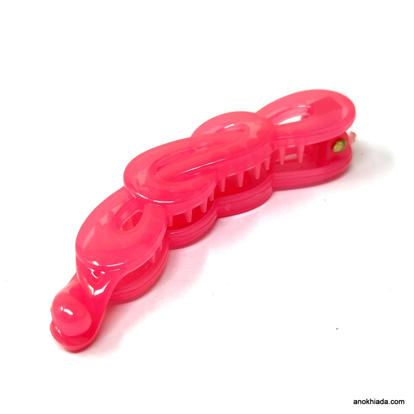 Translucent Infinity Design Small Light Pink Banana Hair Clip for Girls & Woman (98-14J Banana Hair Clips)