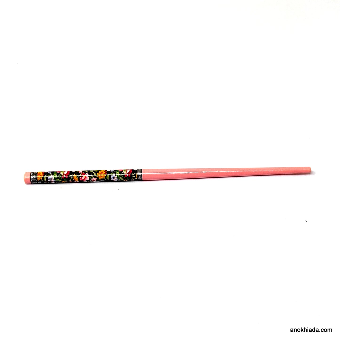Anokhi Ada Flower Print Pink Wooden Juda Stick/Bun Stick - (99-11D Juda Stick)