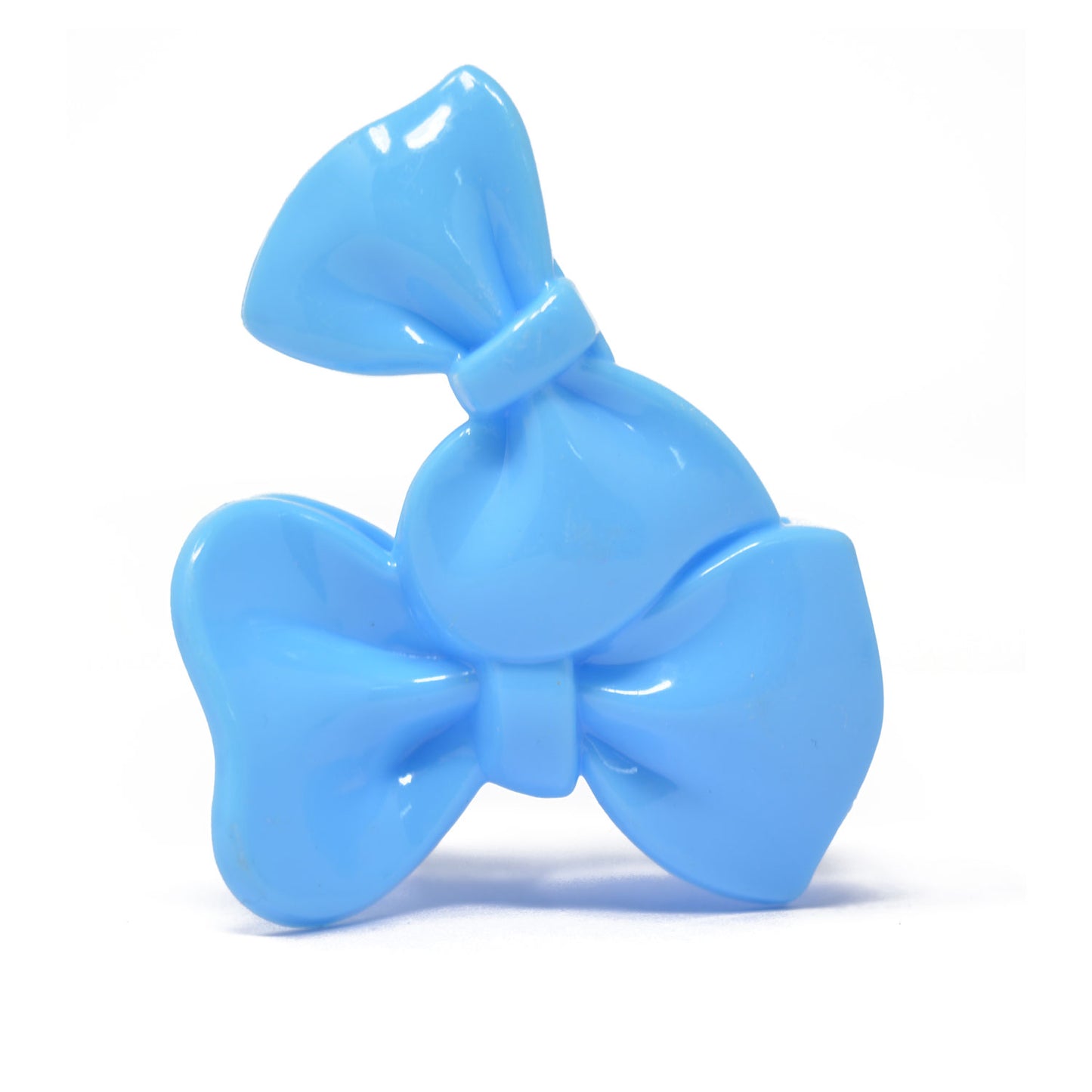 Double Bow Plastic Hair Claw (Blue) - 011