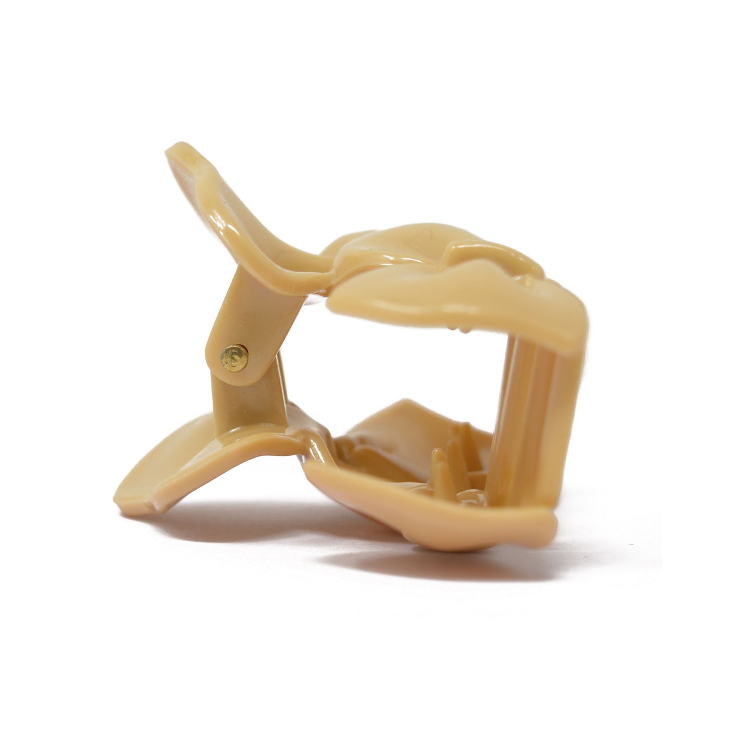 Double Bow Plastic Hair Claw (Wood Brown) - 015