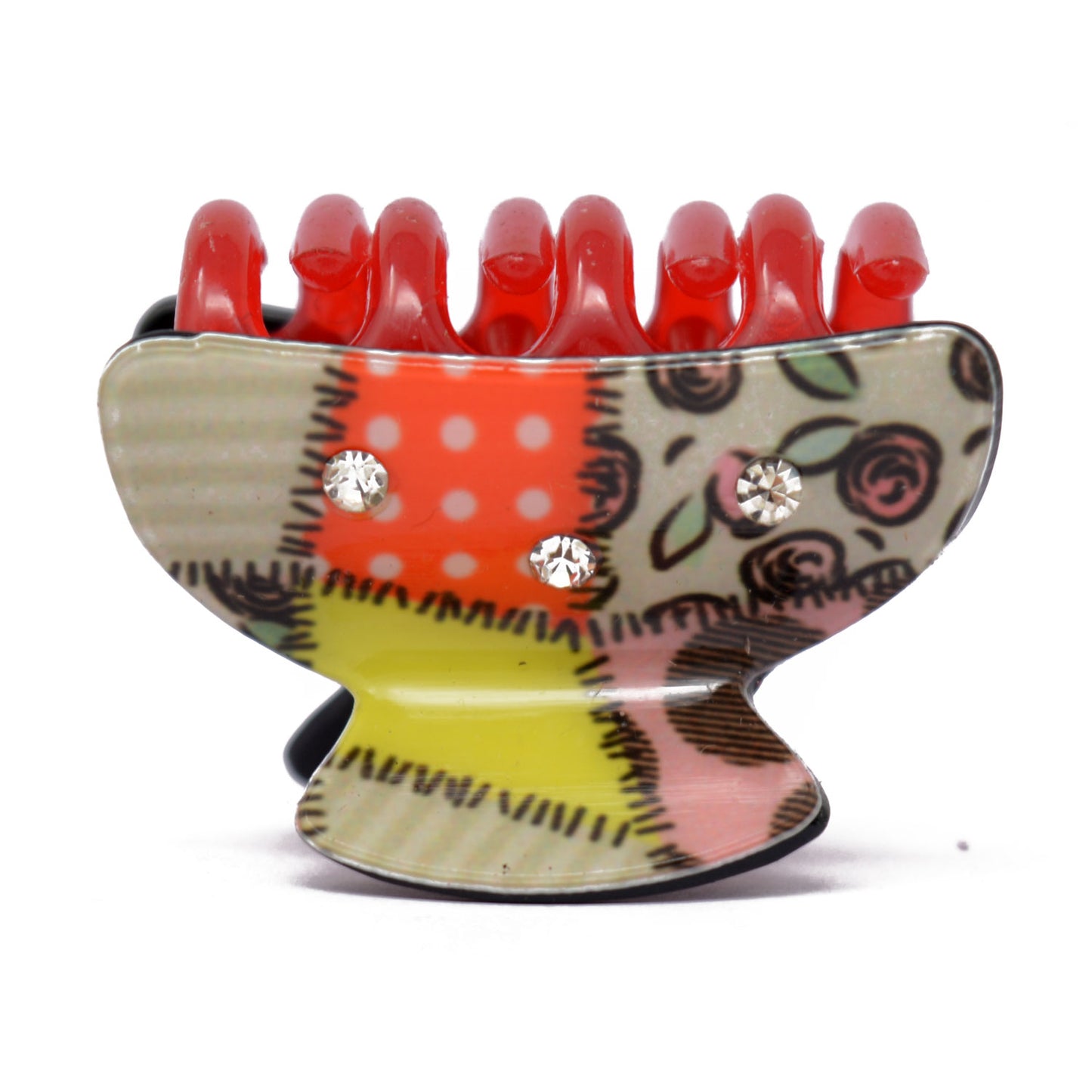 Stone Studded Textured Hair Claw - 076