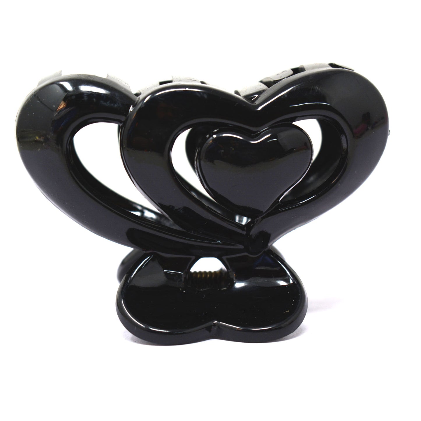 Anokhi ADA Heart Hair Claws for Girls and Women (Black, Set of 2 Hair Claws)-085