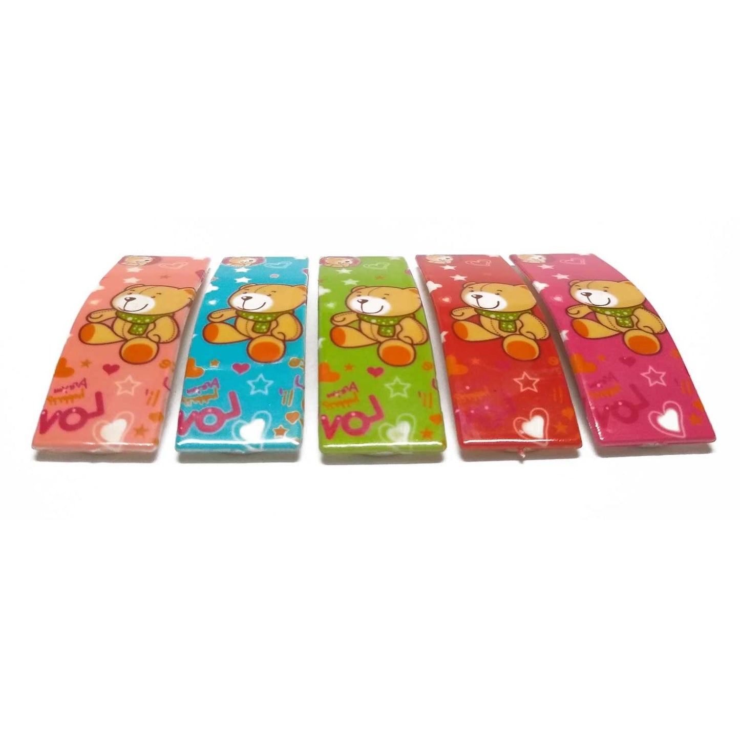 Anokhi Ada Printed Large Tik Tak Hair Clips (Multi-Colour, Pack of 5) - ZD-13-a