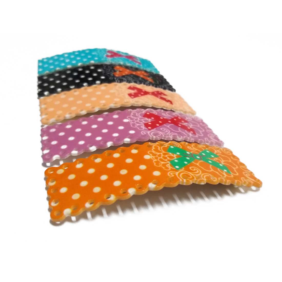 Anokhi Ada Printed Large Tik Tak Hair Clips (Multi-Colour, Pack of 5) - ZD-13-c