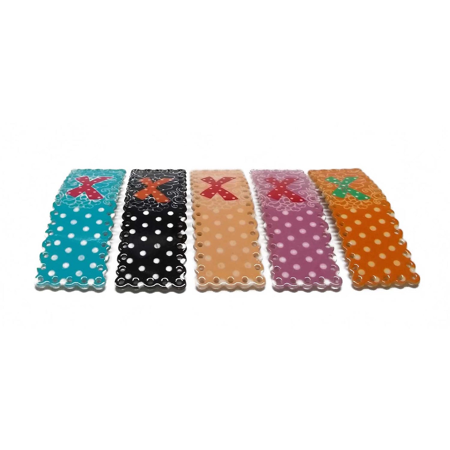 Anokhi Ada Printed Large Tik Tak Hair Clips (Multi-Colour, Pack of 5) - ZD-13-c