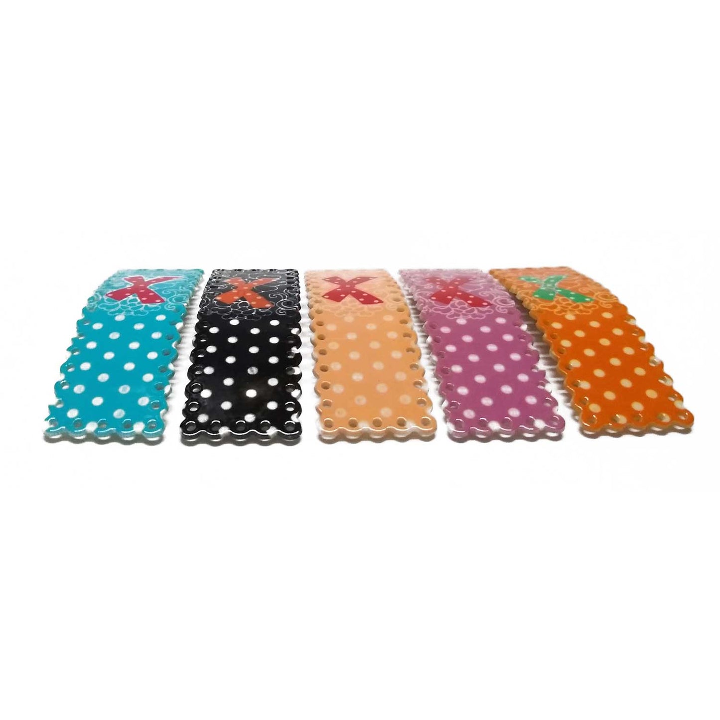 Anokhi Ada Printed Large Tik Tak Hair Clips (Multi-Colour, Pack of 5) - ZD-13-c