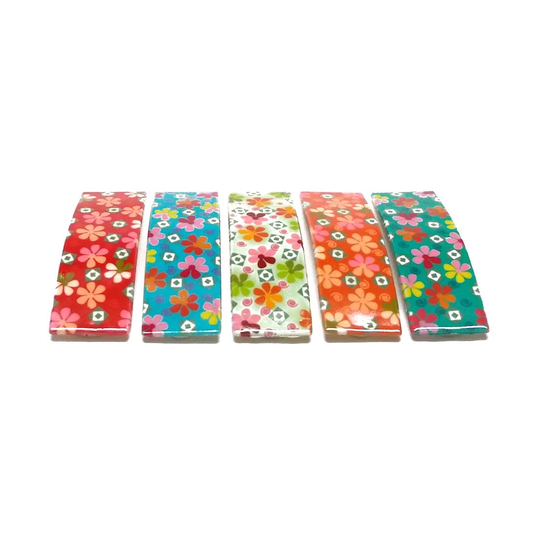 Anokhi Ada Printed Large Tik Tak Hair Clips (Multi-Colour, Pack of 5) - ZD-13-d