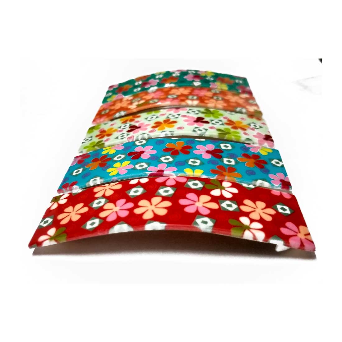 Anokhi Ada Printed Large Tik Tak Hair Clips (Multi-Colour, Pack of 5) - ZD-13-d
