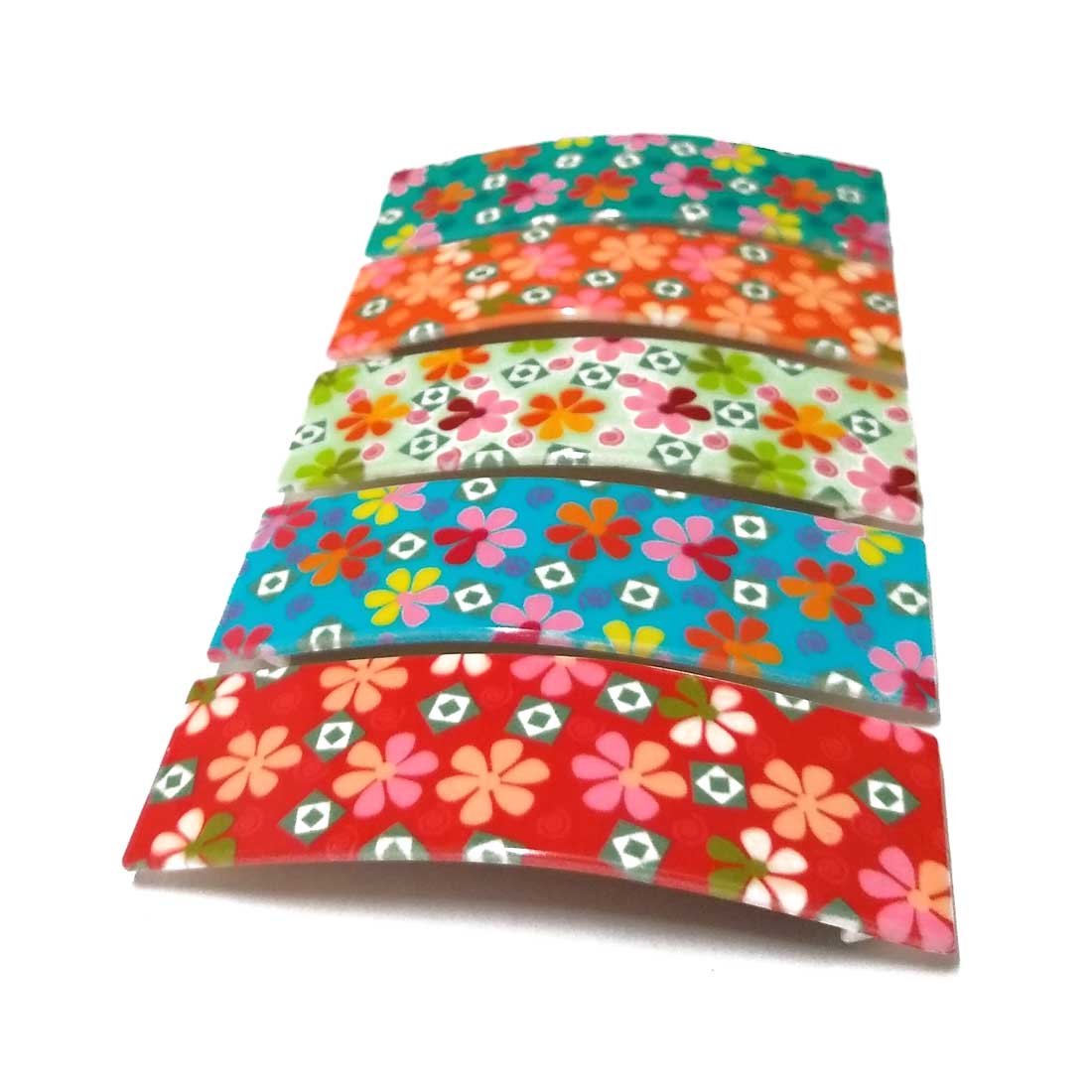 Anokhi Ada Printed Large Tik Tak Hair Clips (Multi-Colour, Pack of 5) - ZD-13-d