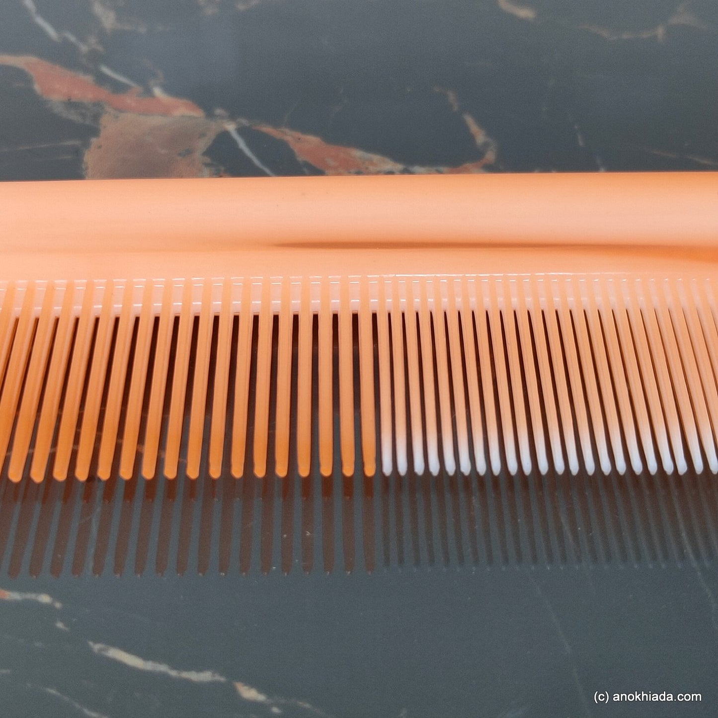 Anokhi Ada Plastic Translucent Comb, 9-inch, Orange (Comb-033)