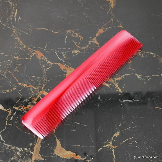Anokhi Ada Plastic Translucent Comb, 9-inch, Red (Comb-037)