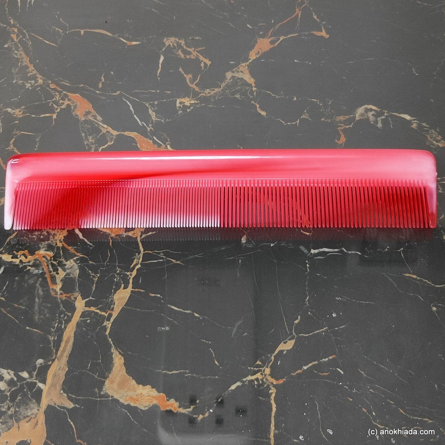 Anokhi Ada Plastic Translucent Comb, 9-inch, Red (Comb-037)