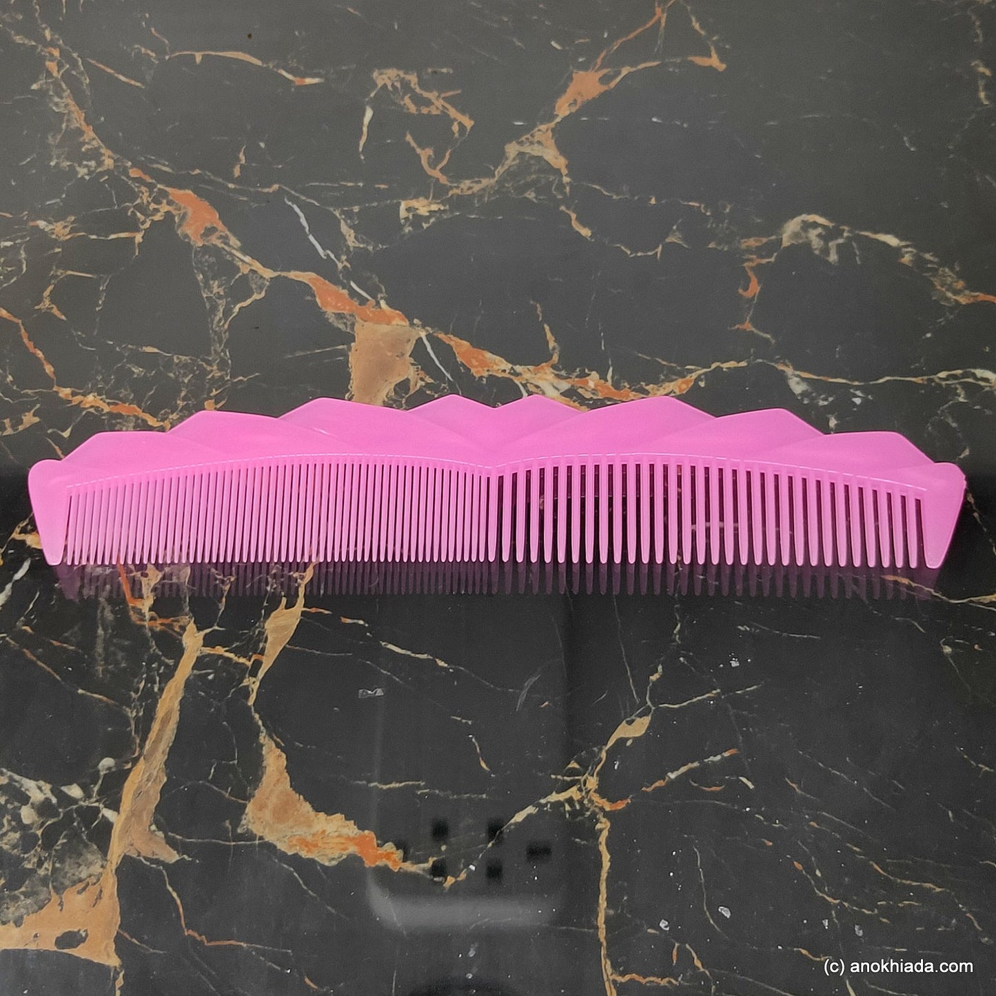 Anokhi Ada Plastic Translucent Comb, 9-inch, Pink (Comb-038)