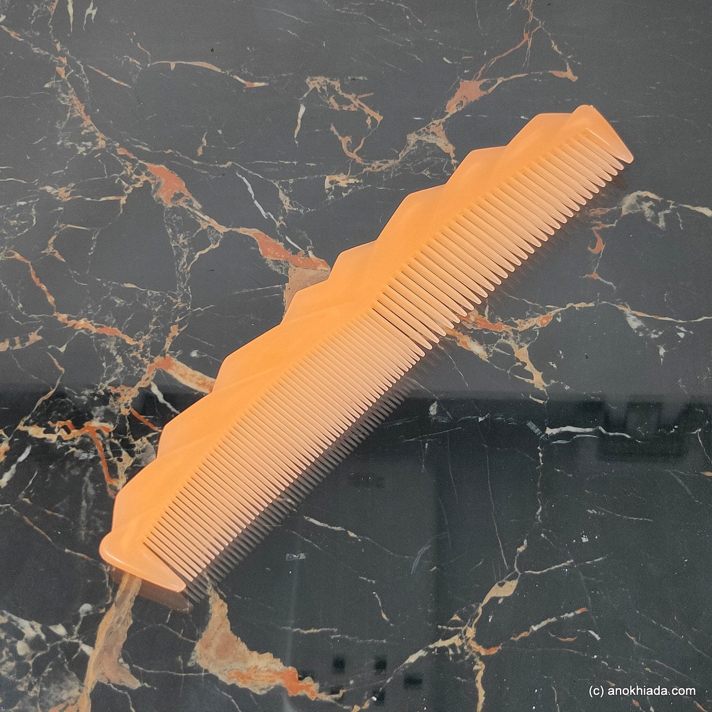 Anokhi Ada Plastic Translucent Comb, 9-inch, Orange (Comb-042)