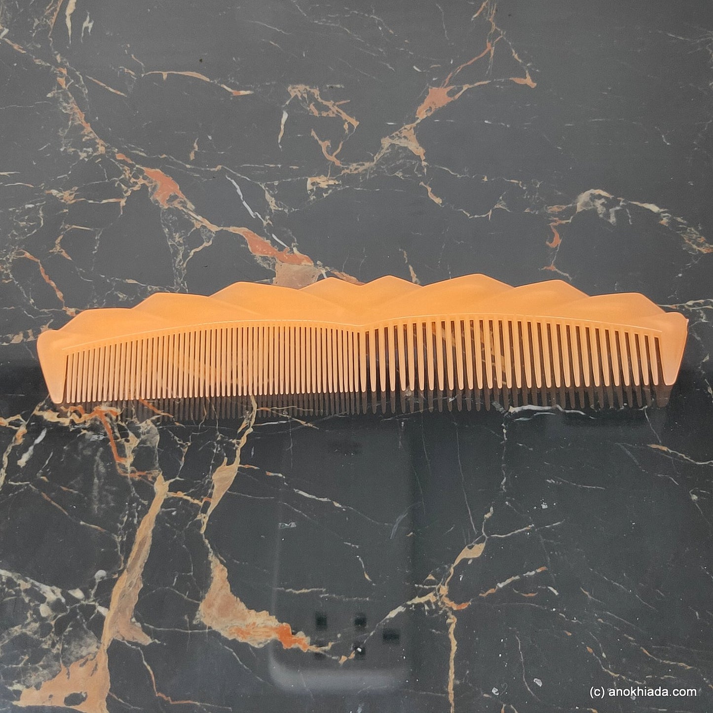 Anokhi Ada Plastic Translucent Comb, 9-inch, Orange (Comb-042)