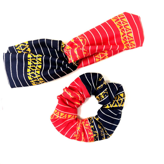 Dual Tone Scrunchie and Headband Combo (21-04)