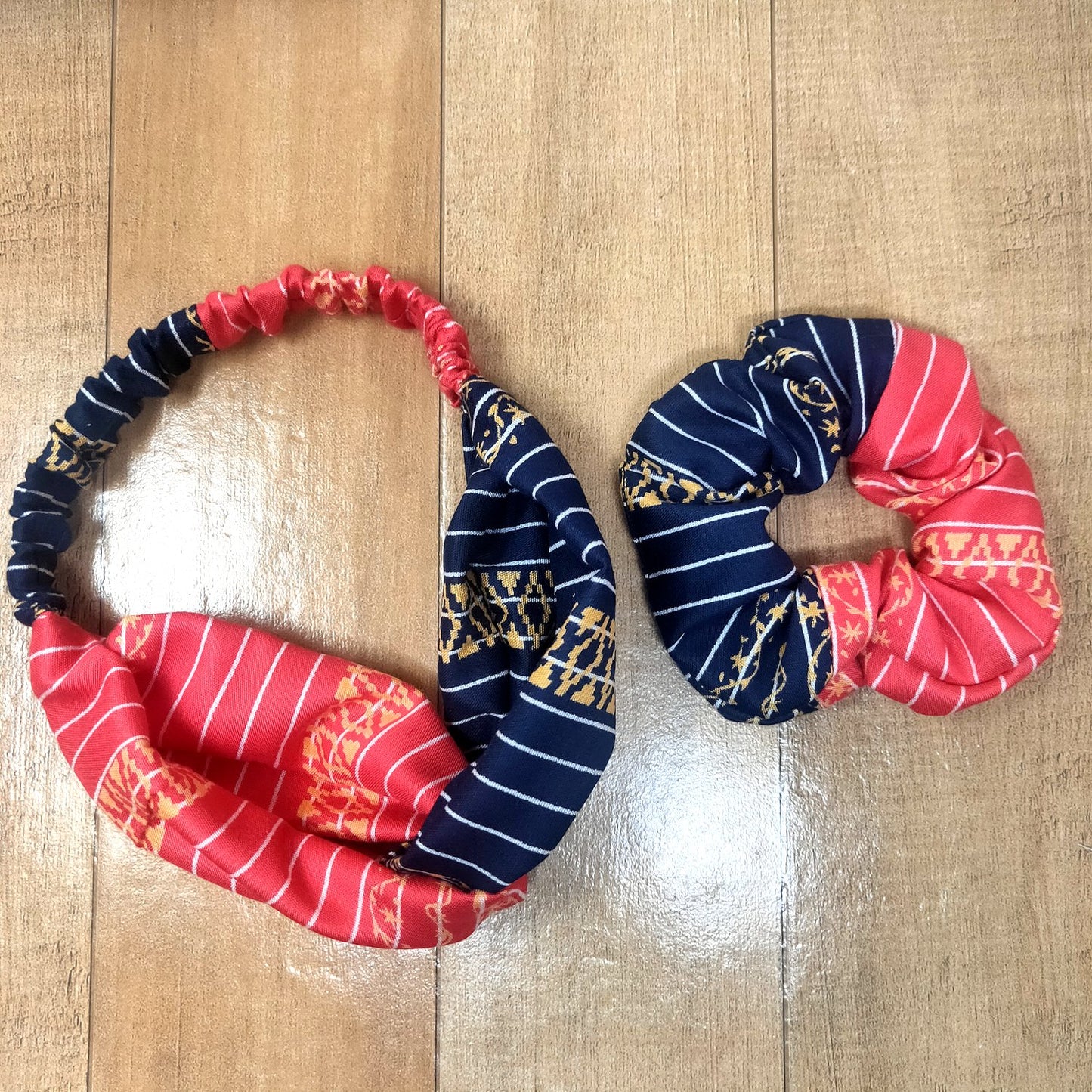 Dual Tone Scrunchie and Headband Combo (21-04)
