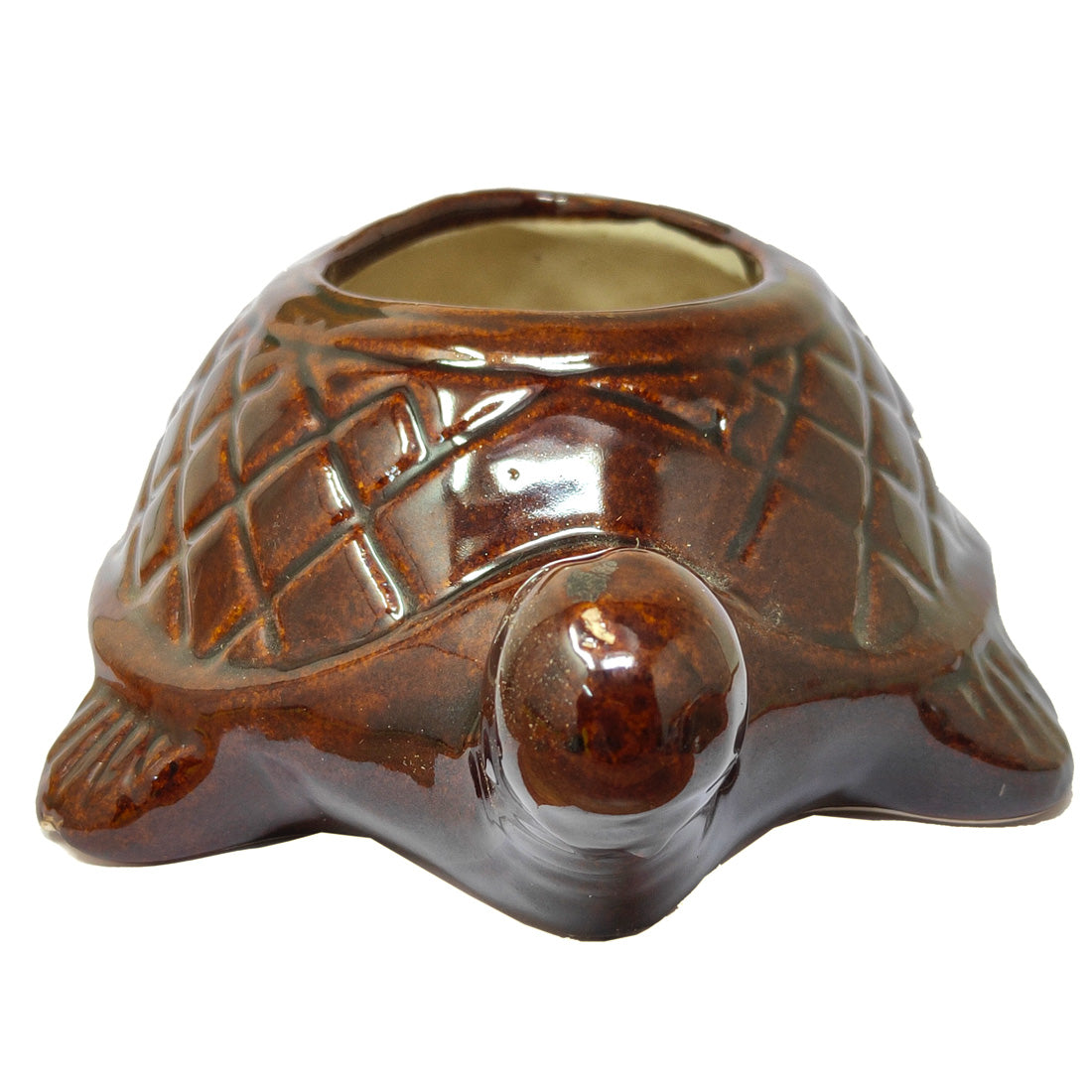 Anokhi Ada Turtle Design Ceramic Planters Pots for Home Decoration ( Brown, DA-007)