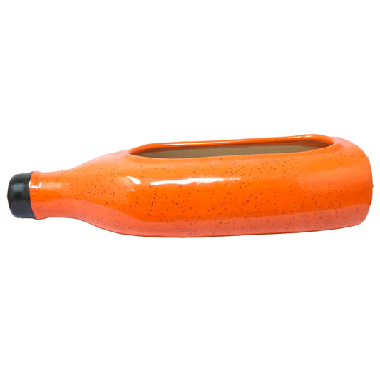 Anokhi Ada Bottle Design Ceramic Planters Pots for Home Decoration ( Orange, DA-009)