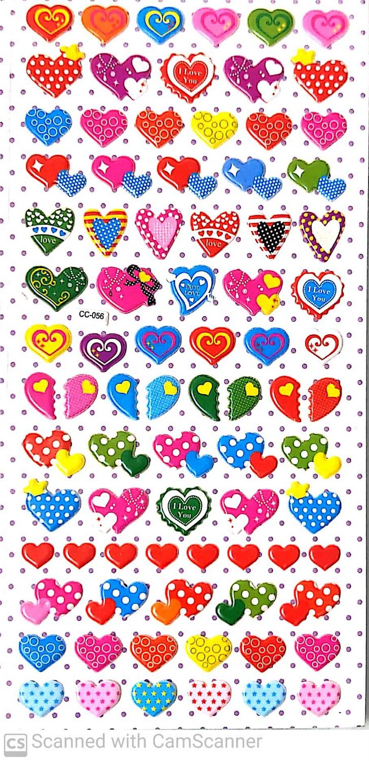 Multi-Colour Hearts Stickers -DB-018