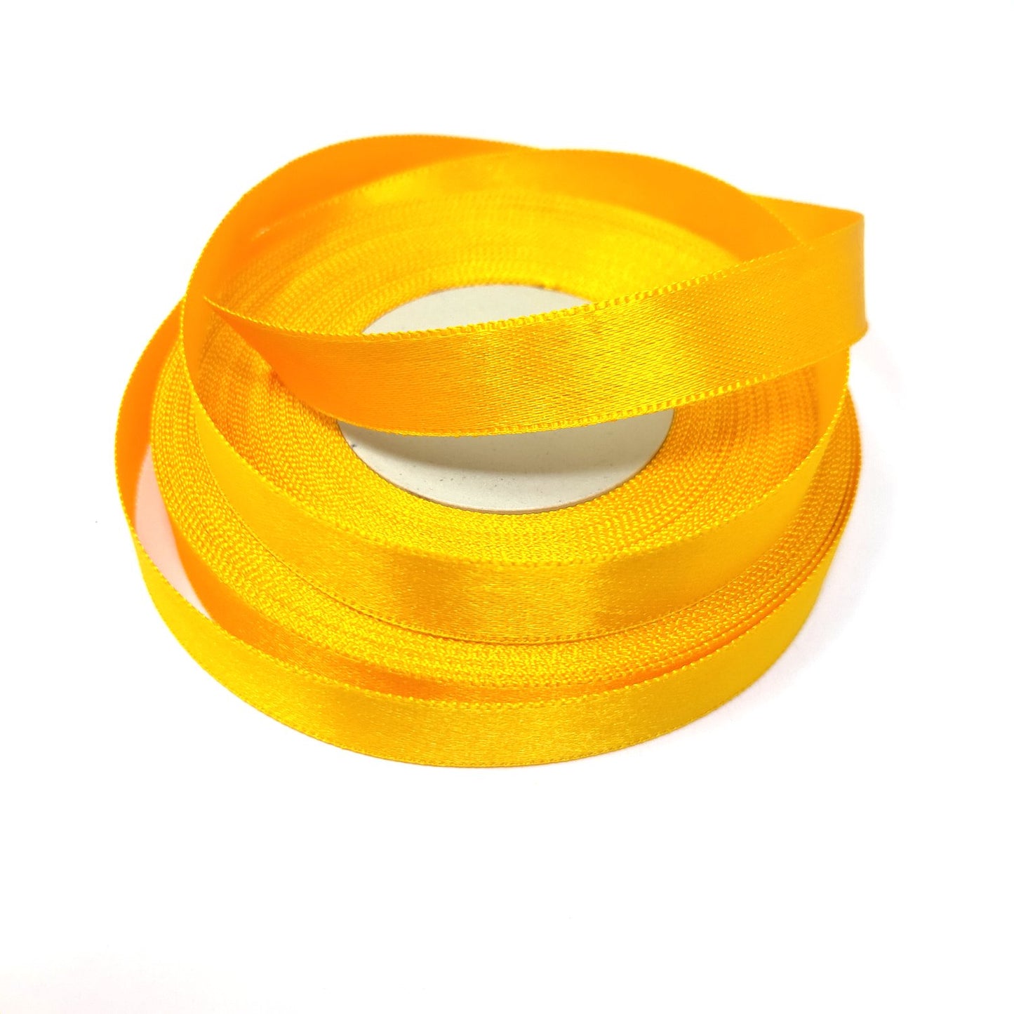 Anokhi Ada 12.5mm (Half inch) Yellow Double Side Satin Ribbon (Ribbon-063)